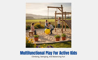 Children's Playground Climbing Frame, Adjustable Ladder, Hanging Seat Rings, Sensory Integration Training, Outdoor Activity
