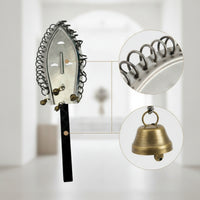 African Shaker Metal Shaker with Bells Traditional Rattle for Live Music, Cultural Performances, Rehearsals