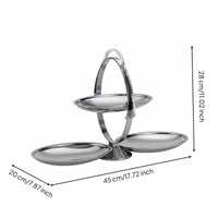 Collapsible Snack Server Space Saving Stainless Steel Dessert Platter for Party