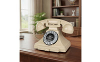 Corded Desk Phone Vintage-Style Retro Desk Phone Mechanical Bell Corded Telephone for Office, Living Room, Bedroom