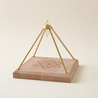 Crystal Display Gold-Tone Metal Pyramid Display