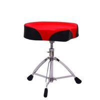 Tripod Base Height Adjustable Drum Throne Chrome Metal Height-Adjustable Drum Stool Rubber Foot Caps Performance Gear Locking Hardware for Drummers, Percussionists
