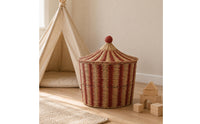 Lidded Storage Basket Decorative Paper Rope Basket Renewable Material