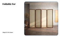 Chinese design Design Folding Woven Panel Screen Movable Freestanding Panel Divider sturdy Wood Frame Space Management Item Portable for Office Workers, Homeowners, Students, Entrydirection, Bedroom, Studio Apartment