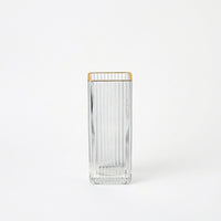 Gold Rimmed Glass Vase, Modern Minimalist Style
