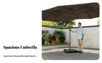 Triplecover Sun-Protective Protection Large Vented Awning Rain and Sun Resistant Patio Umbrella for Homeowners, Families, Courtyard, Backyard