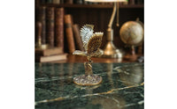 Detailed Craftsmanship Brass Owl Figurine Creative Design Vintage Brass Owl Long-Lasting Antique Metal Bird Ornament Tarnish Resistant for Collectors, Desktop, Study Room, Office, Bookshelf
