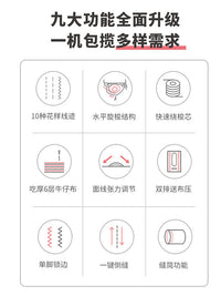 乐美汇525A多功能迷你小型电动衣车锁边缝纫机台式家用微型真善美