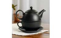 Cast Iron Tea Set Long-Lasting Tea Set with Saucer Traditional for Office, Hosts