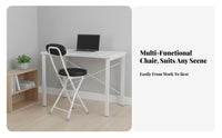 Cushioned Desk Chair Foldable Design Home Furniture Easy to Stow for Homeowners