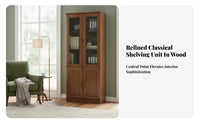 personalizedizable Design Tall bookshelf with Doors Multifunctional Floor-Standing Display Hutch space-saving Size Home Furniture adaptable for Book Lovers, homeowners, Collectors, Study Room, Bedroom, Hallway