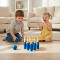 Wooden Bowling Set Durable Kids Bowling Set Game Toddler Indoor for Children, Playroom, Classroom