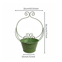 Metal Flower Container Multi Purpose Plant Holder Colorful for Balcony