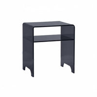 Transparent Look Clear Multi-Tier Table Modern Design Clear C-Shaped End Table with Magazine compartment Minimalist aesthetic Nightstand Easy to Clean for Apartment Dwellers, Homeowners, Students, Bedroom, Small Spaces, Living Room, Home Office