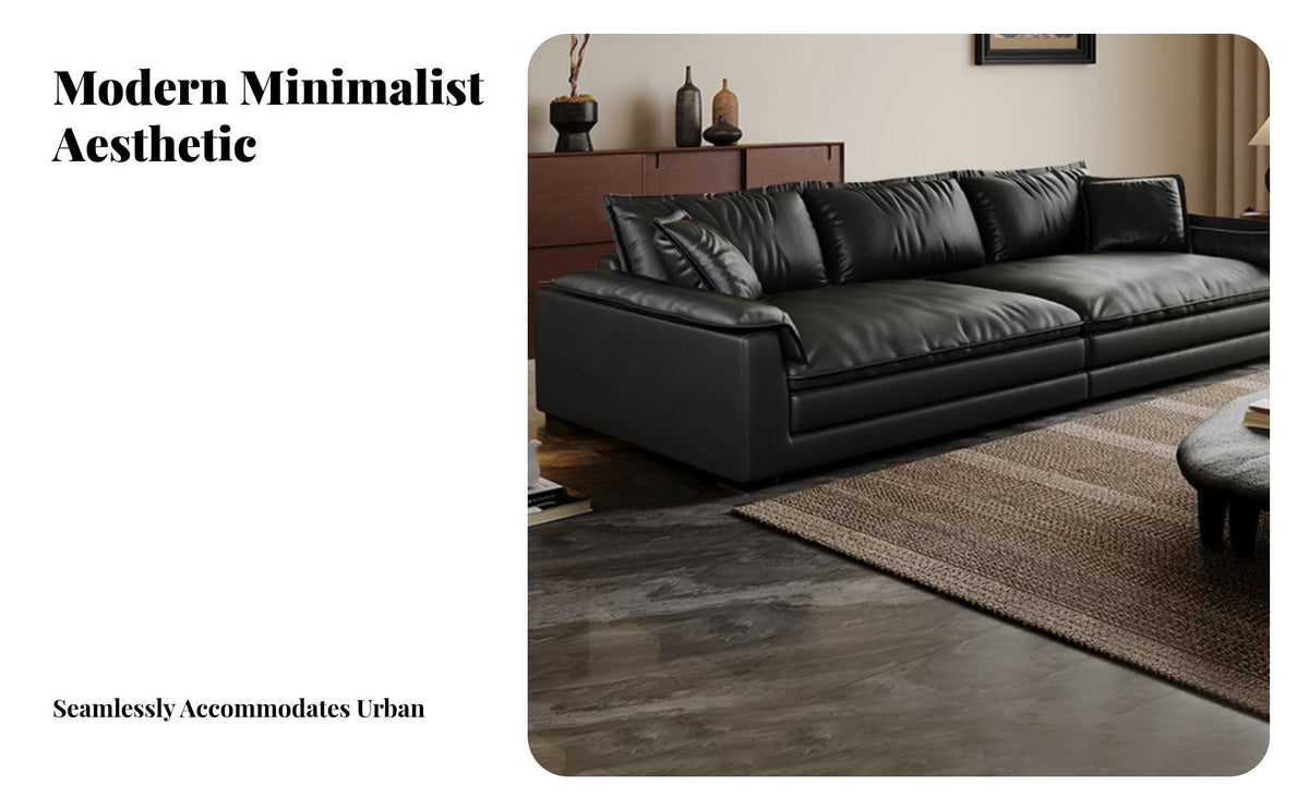 Low-Profile Sectional Couch Scratch Resistant Sofa Deep Seat Home Furniture for Apartment Dwellers, Families with Children, Living Room, Lounge Area