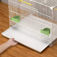 Cockatiel Cage with Foldable Design for Easy Assembly, Iron Wire Budgie Cage, Lovebird Cage and Finch Cage with Pull-out Tray for Indoor Use