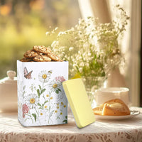 Round Tin Cookie Jar with Lid, Metal Storage Container for Baking and Candy
