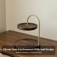 2-Tier Cosmetic Stand Large Capacity 2-Tier Vanity Tray Double-Layer for Desktop