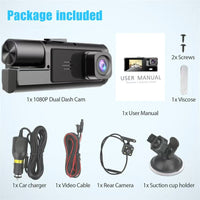 跨境新款高清夜视WiFi行车记录仪三录3镜头 carDVR 3camera lens