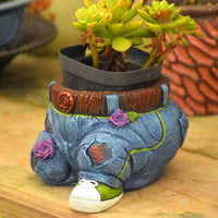 Jeans Planter Creative Resin Flower Pot Decorative for Balcony