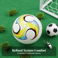 Official Size & Weight Classic Black and White Soccer Ball Sturdy Construction Machine-Stitched Soccer Ball High Air Retention for Backyard