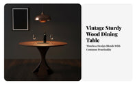 Round Dinner Table Minimalist Design Dining Furniture Retroretro-Modern Modern Design Sculptural Base for Small Apartments