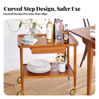 2-Tier Utility Trolley Midcenturycenturymidcenturycenturyera Modern Design 2-Tier Wheeled Shelf Space-Saving Easy Assembly