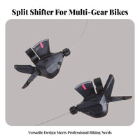2 Pieces 3x8 Speed Trigger Shifter Set Accurate Gearing 24 Speed Bike Shifters Ergonomic Design Mountain Bike Gear Levers for Trail Riding, Commuting