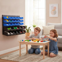 30 Pieces Wall Organizer with Bins Rack System Pegboards Tool Organizer Wall-mountable Organizer Modular Board Efficient Hardware Sorting Suitable for Garage Workshop Craft Room