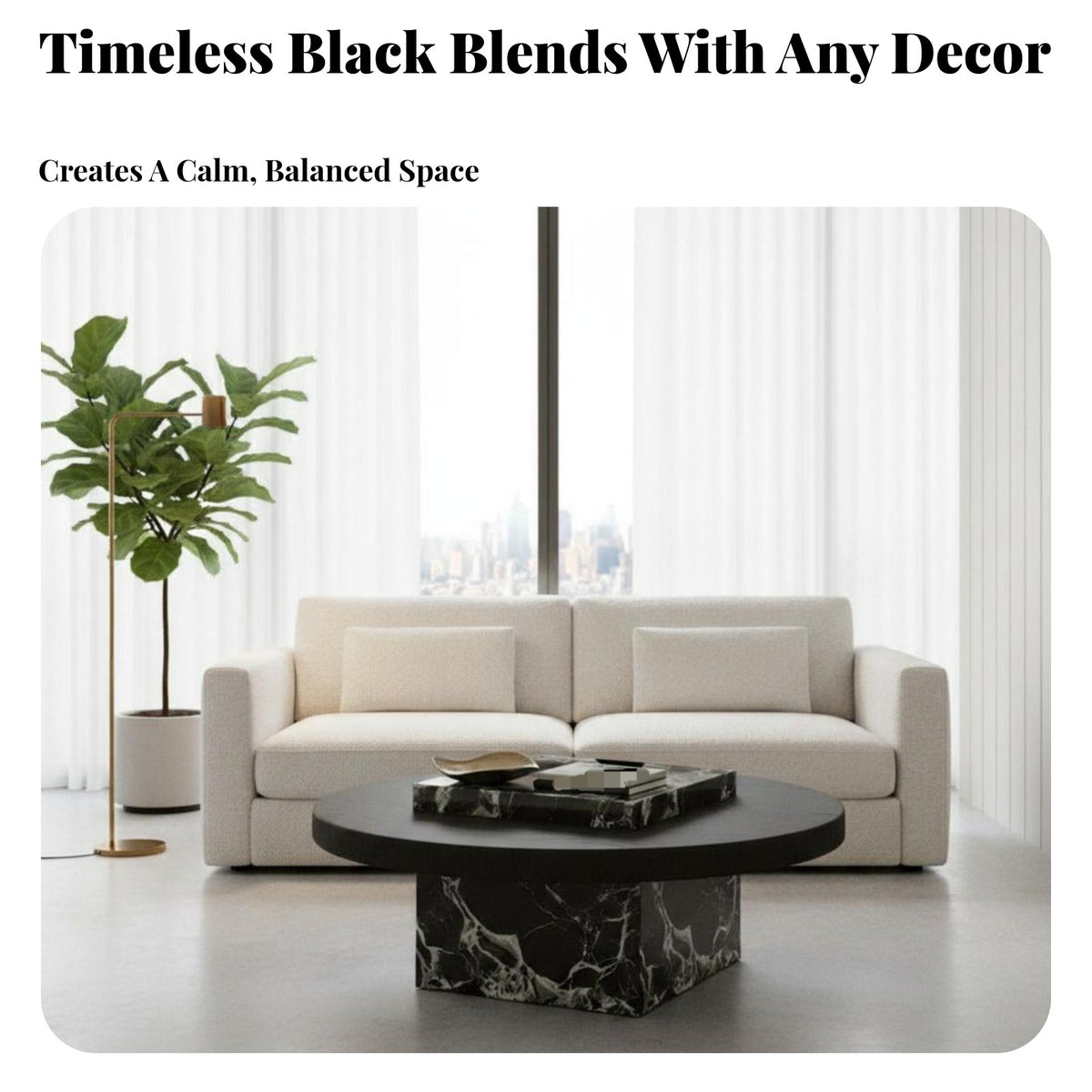 2 Pieces Minimalist look Round Nesting Tables Modern Aesthetic Round layering Table Set Space-Saving Design Household Furniture Sturdy Construction for Homeowners, Apartment Dwellers, Interior Decorators, Living Room, Small Spaces, Lounge Area, Bedroom