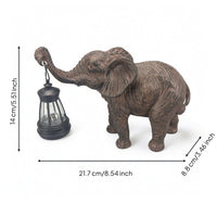 Elephant Statue with Lantern Rustproof Solar Elephant Statue Lawn for Homeowners