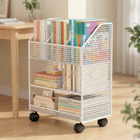 Under-Desk Storage Shelf with Wheels, Mobile Bookshelf for Office or Study, Multi-layer Organizer for Books and Bags