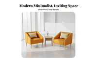 3 Pieces Circular Table and 2 Chairs Set Modern Design Indoor Furniture Curved Backrest Skid-Resistant Feet for Homeowners