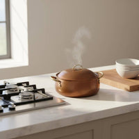 Chinese-Design Copper Pot Domed Lid Handmade Copper Pot