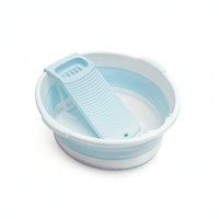 Collapsible Washboard Basin Space-Saving Foldable Wash Tub for Apartment