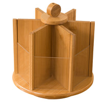 Vintage Wooden Rotating Makeup Organizer with Drawers