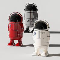 Modern Minimalist Astronaut Trash Can with Slide Lid, Large Capacity, Dual Buckets, PP Material