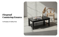 2-Tier Glass Top Table Multi-Functional 2-Tier Glass Table adaptable Use Easy to Clean for Office Managers, Reception Area