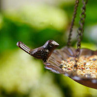 Foliage Bird Feeder Iron Hanging Bird Feeder Wide Mouth Opening for Outdoor