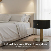 Round Side Table Sturdy Build Cylindrical accent Table space-saving Size for Parents