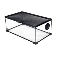 Glass Terrarium with Mesh Lid Clear Reptile Enclosure Rectangular
