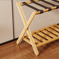 Luggage Rack with Shelf Multi-Purpose Home Storage X-Shaped Frame for Travelers