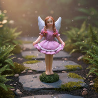 Fairy with a Lifting Skirt Figurine Fairytale Design Miniature Figure Hand-Painted Details for Desktop