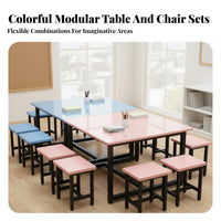 Kindergarten Drawing Table Versatile Kids Craft Table and Chair Set Easy to Clean Classroom Study Desk for Students, Tutoring Center, Playroom, Home