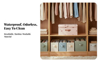 Lidded Compartment container Foldable Wardrobe Organizer Stackable for Closet, Bedroom