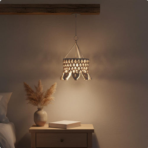Bohemian Ceiling Light Cover Shade Decorative Woven Rope Light Shade for Bedroom
