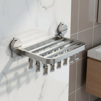 Multi-Prong Laundry Organizer Windproof Suction Cup Dehumidifying Rack Easy to Install Household Storage for Washroom