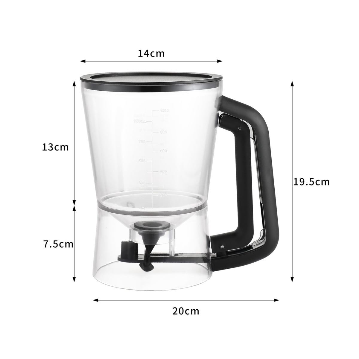 Handheld Batter Dispenser Easy to Tidy Pour Batter Dispenser Dishwasher Safe