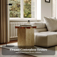 Pedestal Table Retro Design Grid-Support Pedestal Table Clear Tabletop Home Furnishing for Guesthouse Owners, Homeowners, Living Room, Entryway