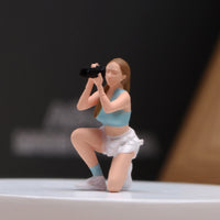 Miniature Photographer Figurine Vivid Details 1/64 Photographer Figure Collectible Camera Holder Figurine